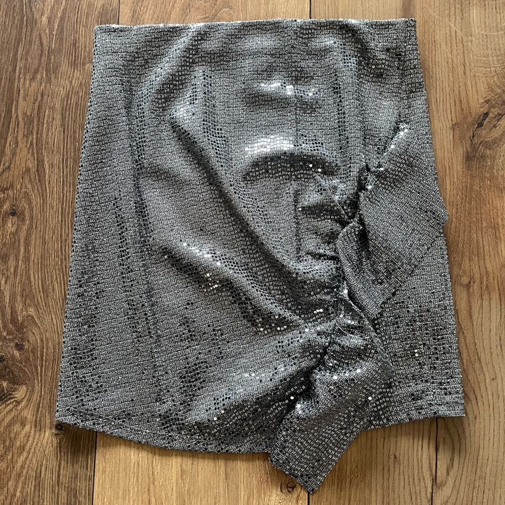 Silver Sequin Mini Skirt City of Angels S